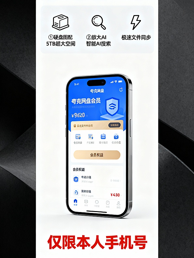 信息图：三大功能图标 + 手机界面示意图 + “仅限本人手机号”提示；无多余装饰，突出核心价值。