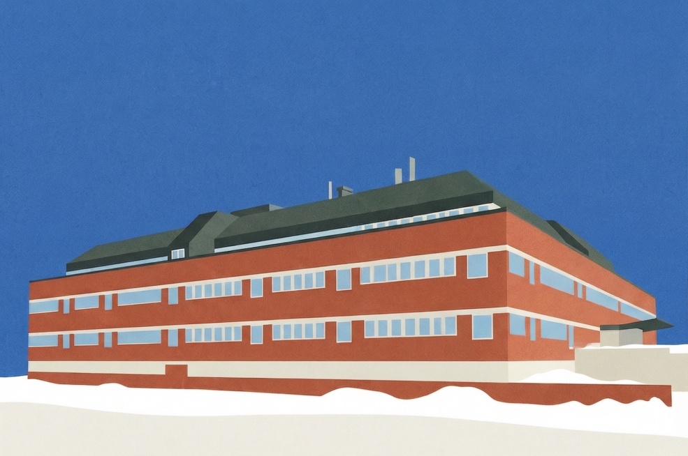 去掉插画中的树木，保持武政谅风格、丝网印刷颗粒肌理、纯扁平超简约平涂效果不变预览效果