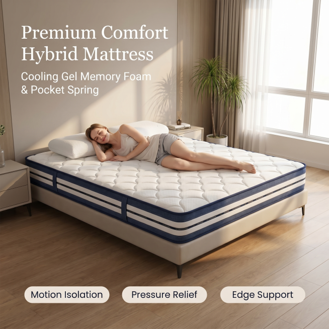 Keep the original mattress appearance consistent. Place the mattress in a modern minimalist bedroom,预览效果