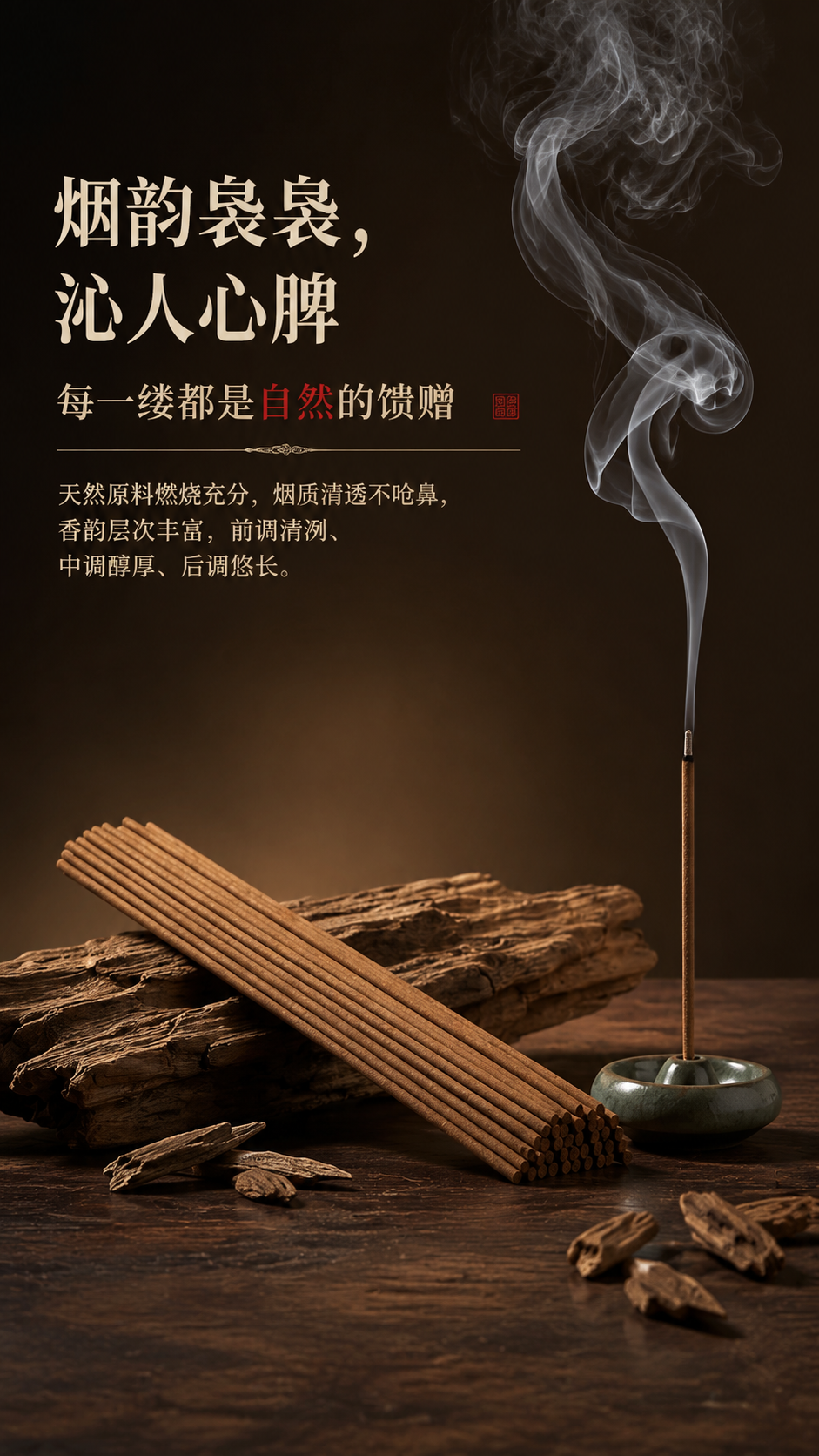 [商品] 使用【图3】线香与沉香木原料图；保留线香形态、颜色、… - 图片创意预览