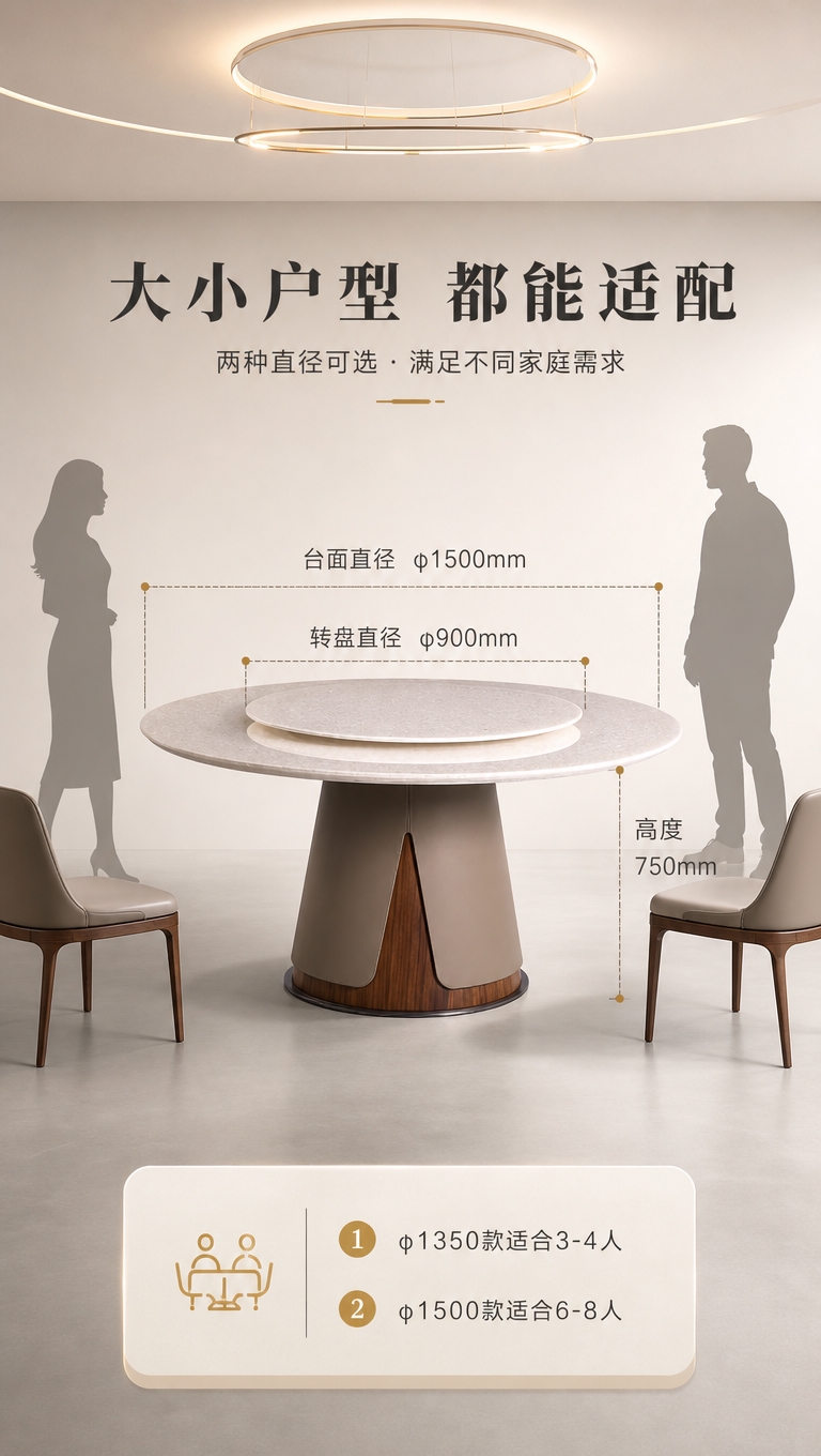 [商品] 使用【图1】DT-2844圆形大理石餐桌（带转盘款）… - 图片创意预览