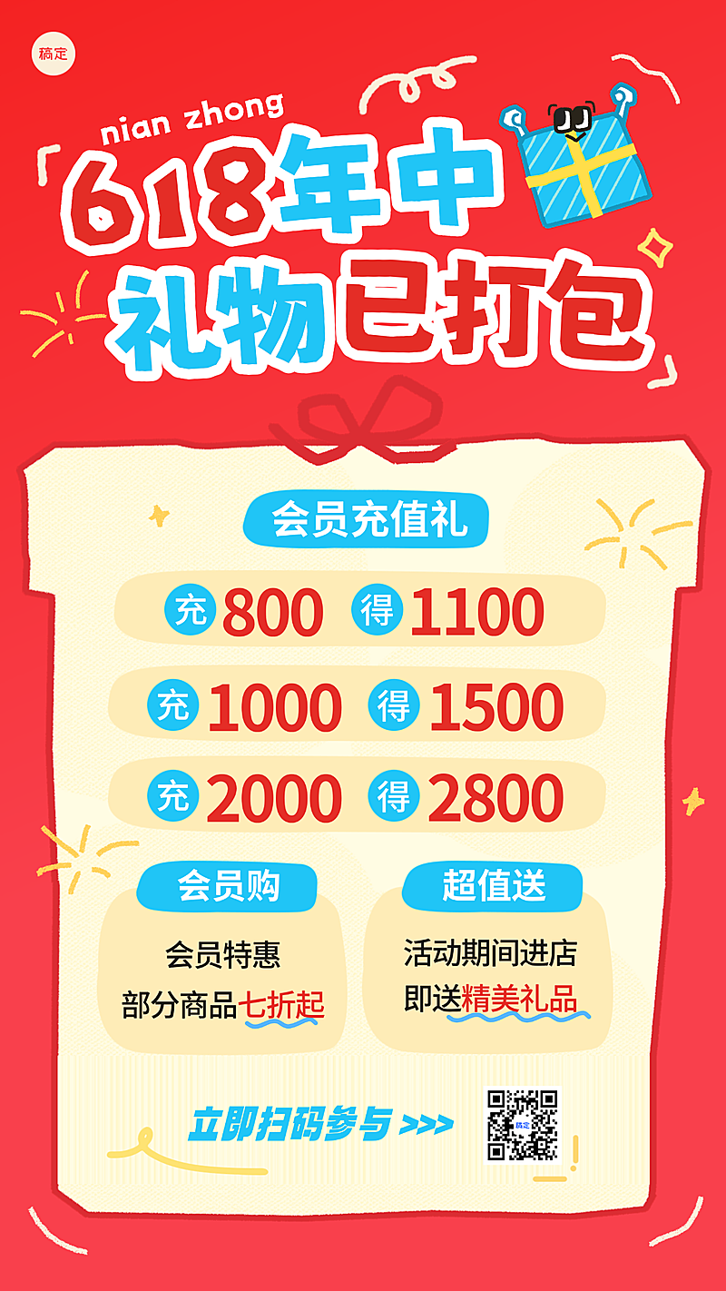 618商超百货营销年中促销活动竖版海报