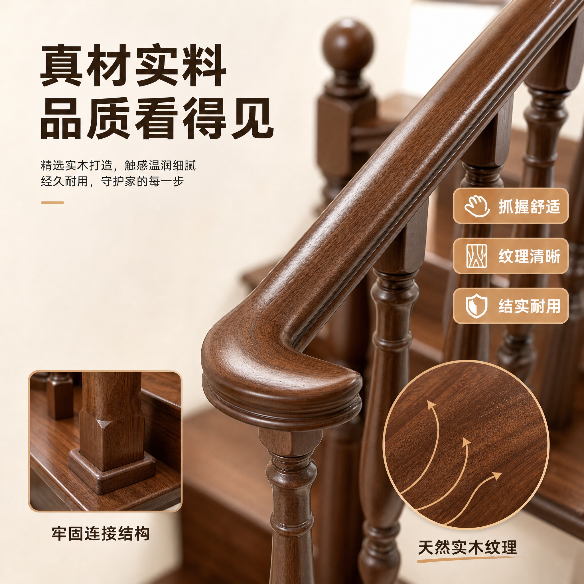 [主图-3] 材质工艺细节图，核心任务：证明实木材质——抓握舒… - 图片创意预览