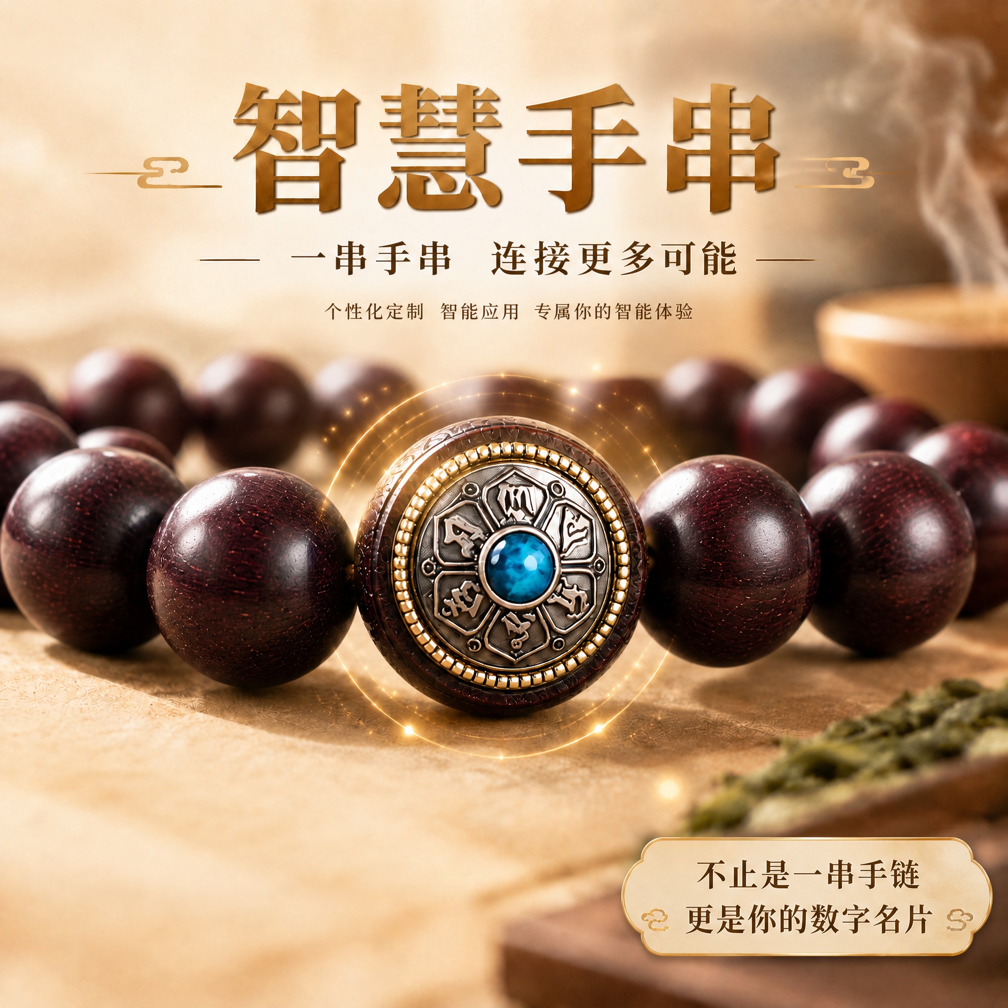 基于主图做局部改版，智能手串产品宣传主图 1:1：1）中间金属… - 图片创意预览