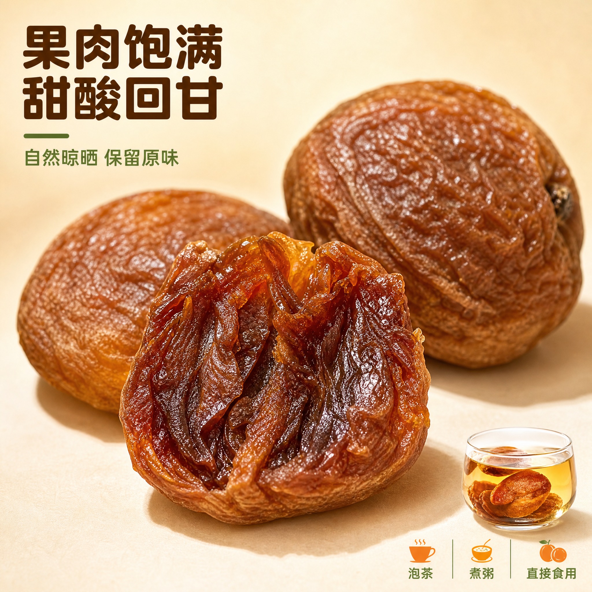 [主图-3] 李广杏干细节微距展示 突出品质与口感 [统一基调… - 图片创意预览