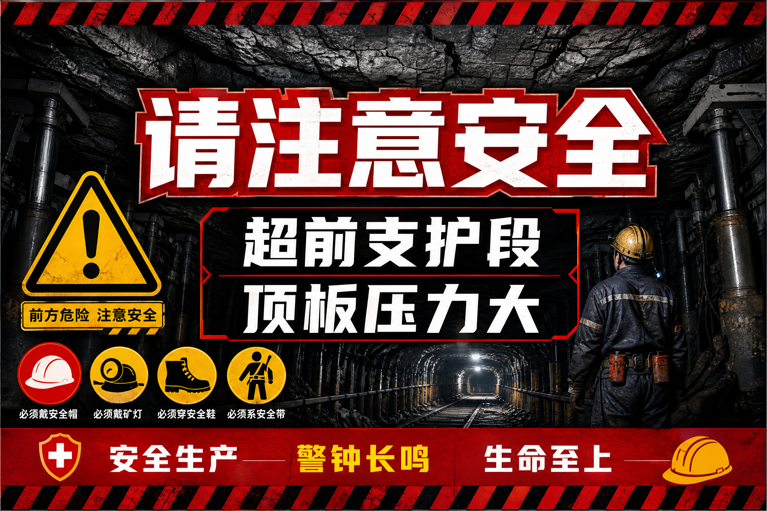 一张横版工业安全警示海报，画面比例3:2（宽60cm高40cm… - 图片创意预览