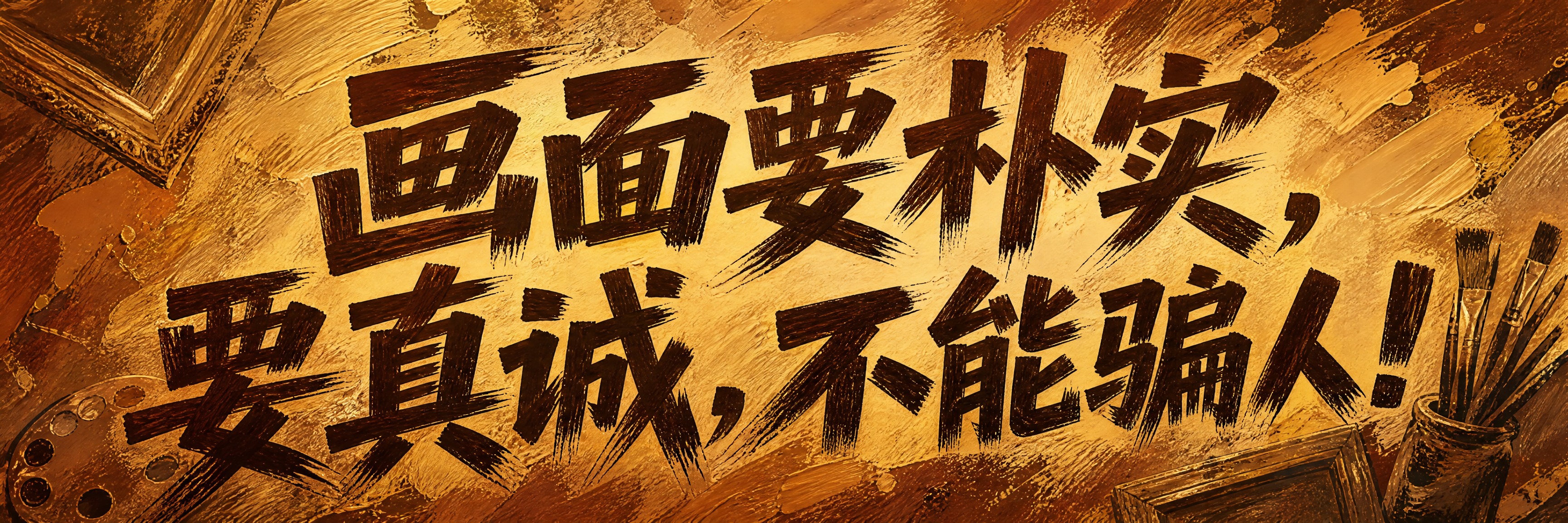 将图5的文字内容"画面要朴实，要真诚，不能骗人！"重新设计，参… - 图片创意预览