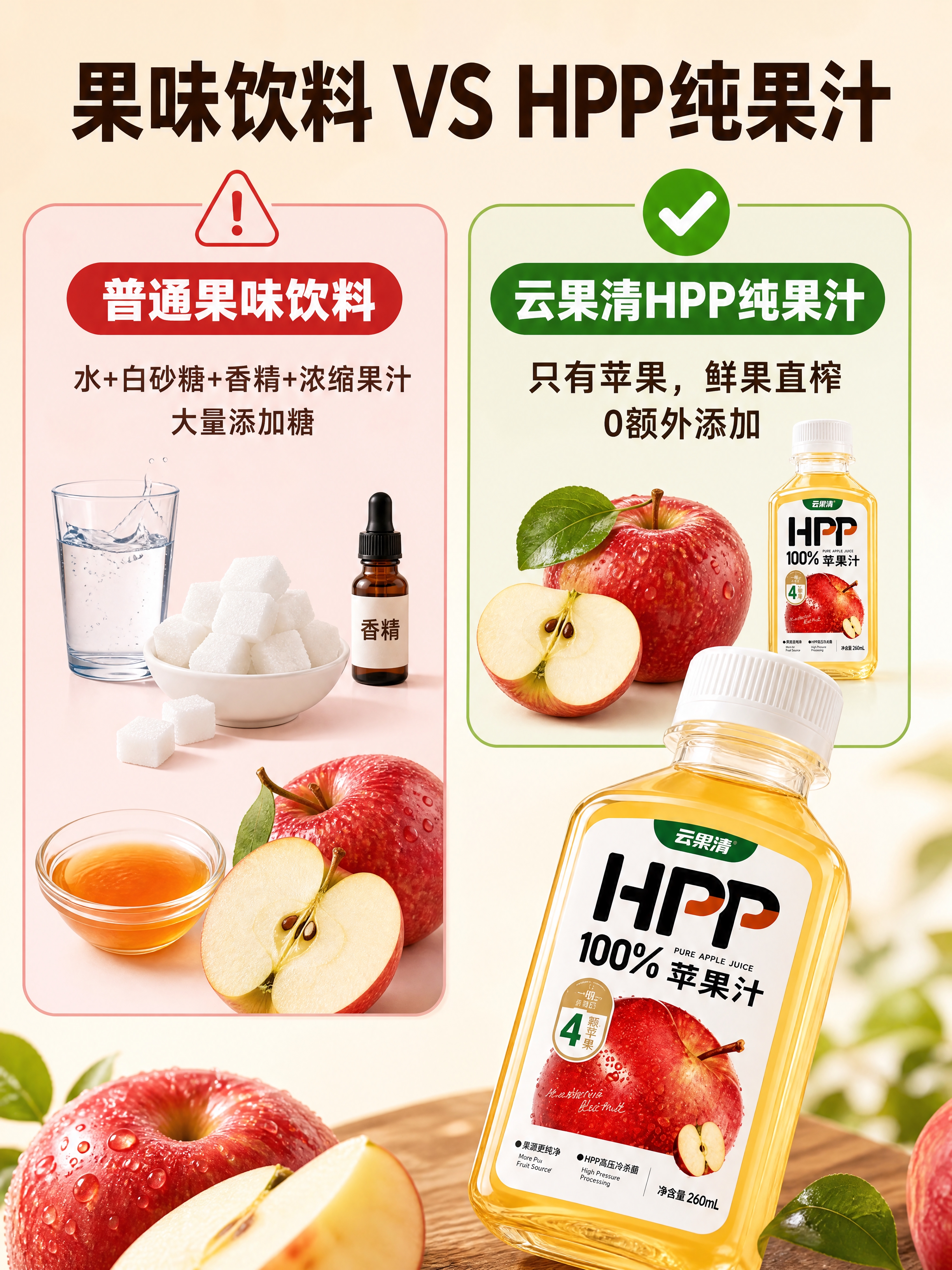 [商品] 使用【图1】云果清HPP 100%苹果汁产品图；保留… - 图片创意预览