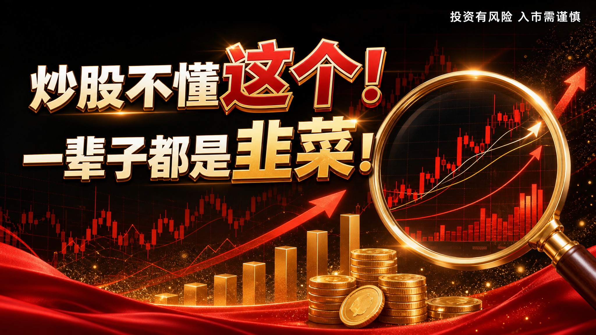 金融股票公众号封面图，16:9横版，参考图风格：黑金红配色，高… - 图片创意预览