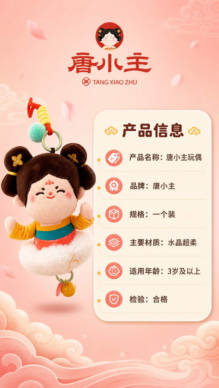 [商品] 使用【图4】唐小主毛绒玩偶挂件 + 【图2】包装正面… - 图片创意预览