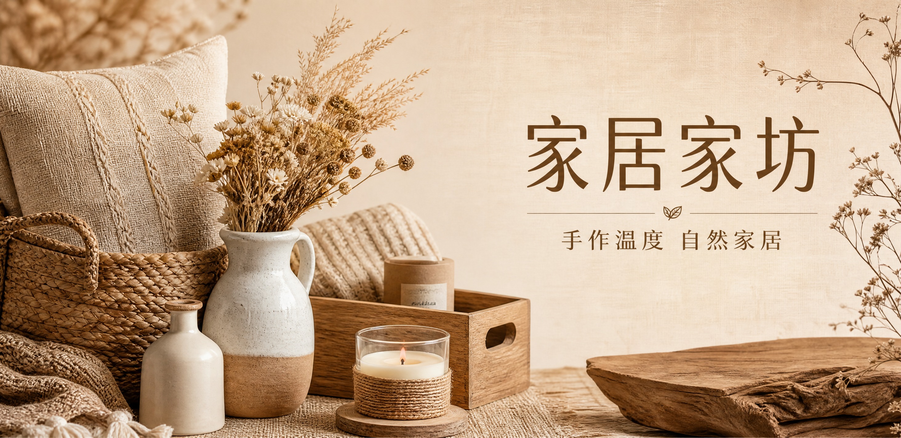 清新环保生态风格分类导航海报，横版构图。画面左侧为家居家坊产品… - 图片创意预览