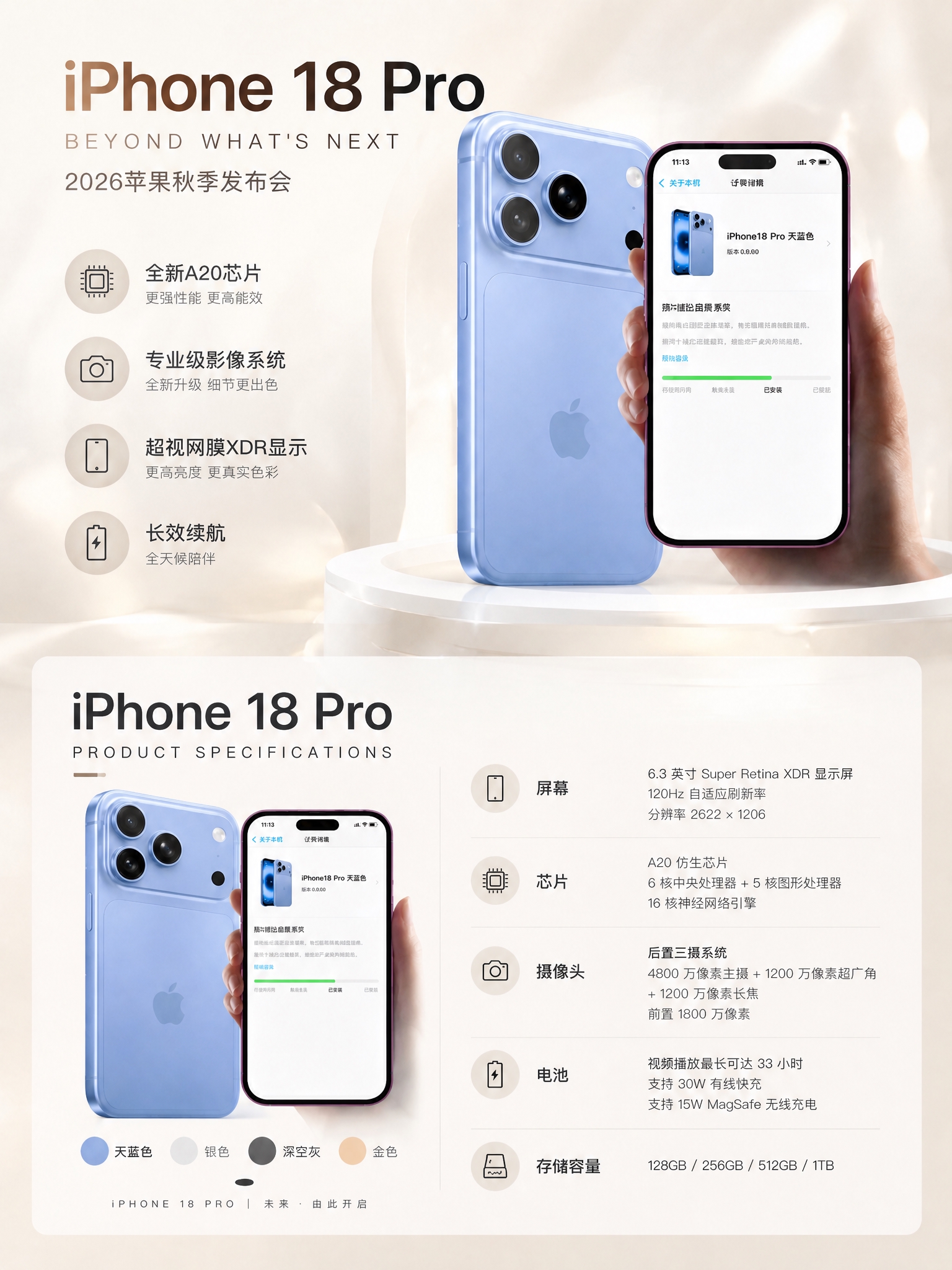 这张海报全部都是iPhone 18 Pro的内容，没有iPho… - 图片创意预览