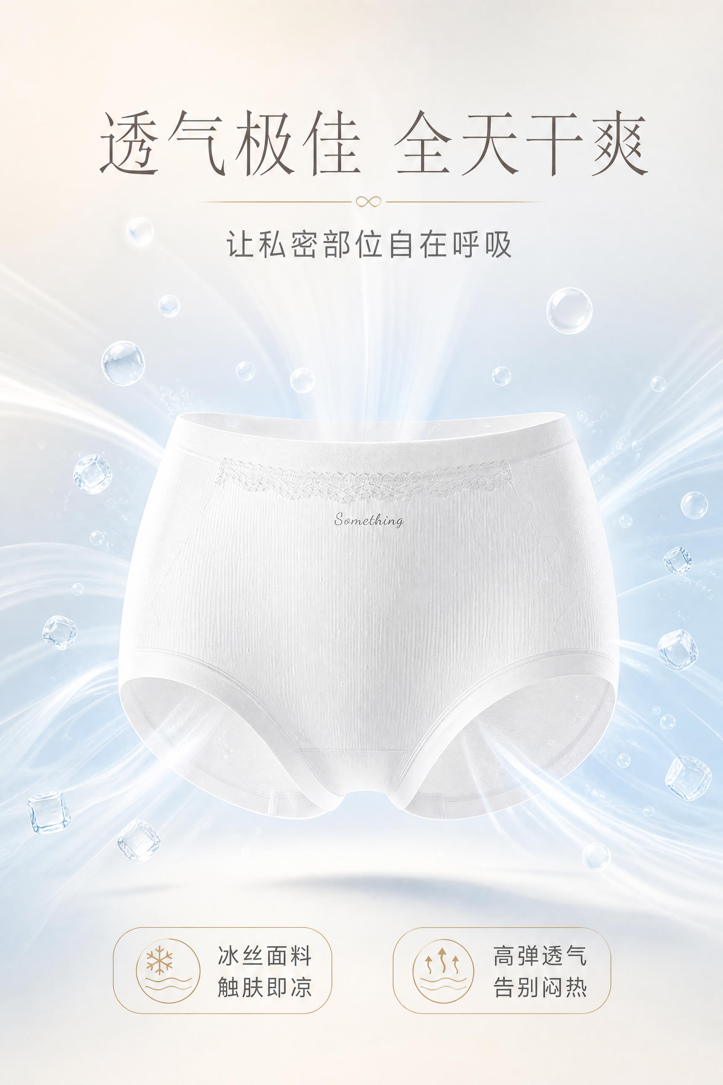 [商品] 使用【图4】白色高腰女士内裤；商品处理：保留高腰版型… - 图片创意预览