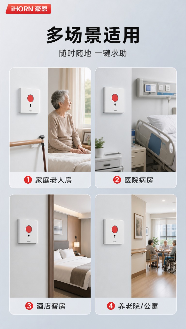 [商品] 使用【图1】豪恩紧急按钮白色款（最左侧款）；保留86… - 图片创意预览
