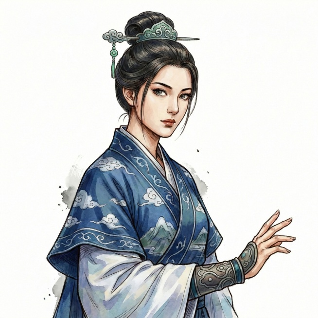 衣服和发冠上的八卦都去掉预览效果