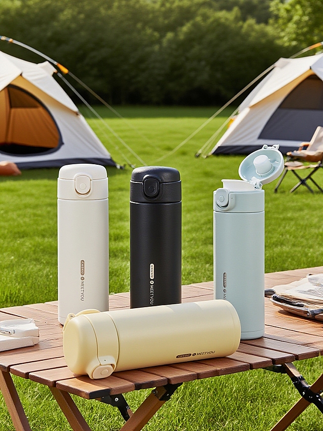 户外露营场景，杯子展示图