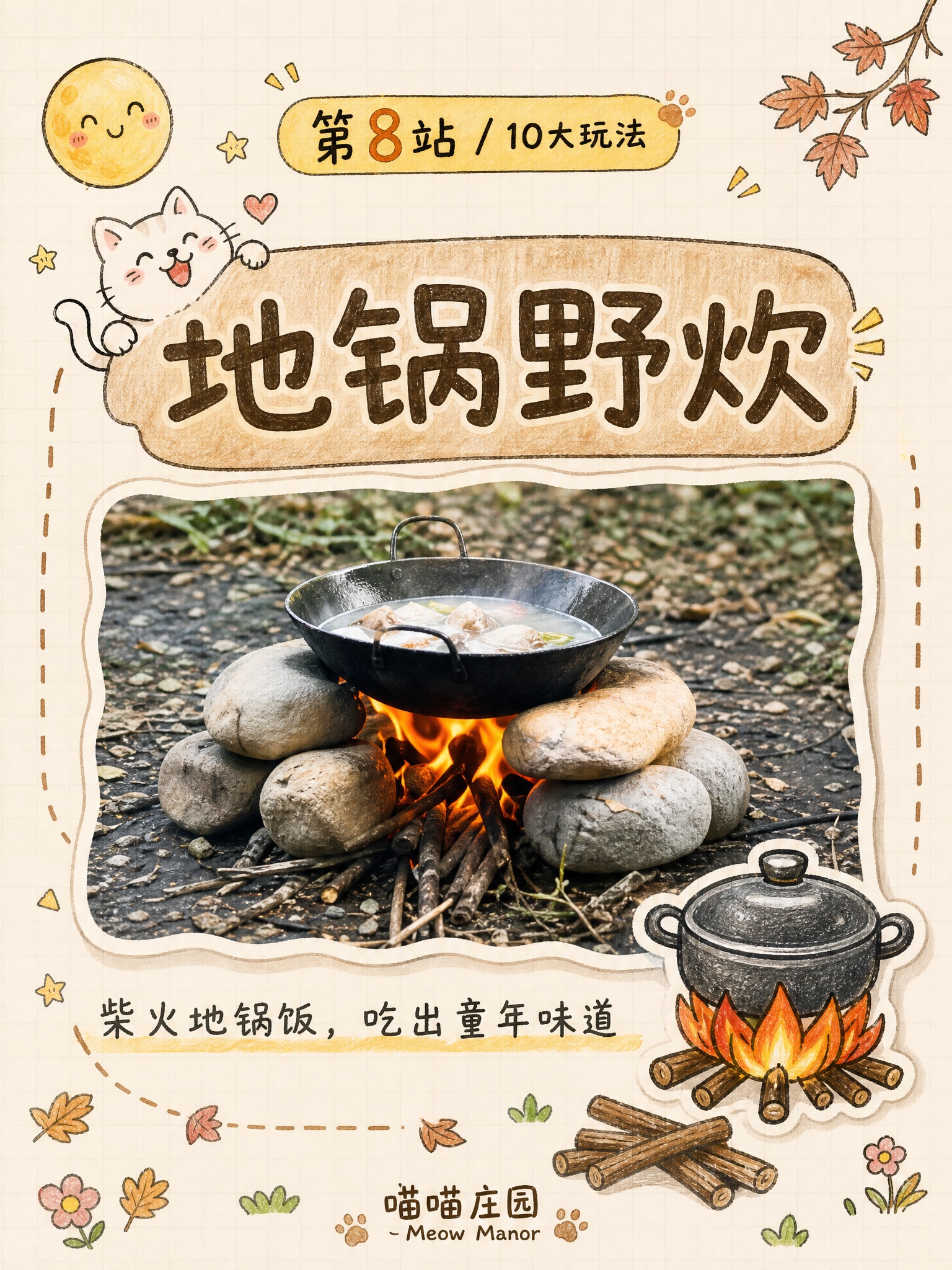 小红书内页图，手账手绘线稿+彩铅风格，米白色网格纸背景，延续喵… - 图片创意预览