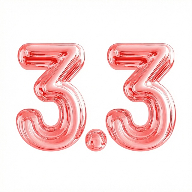 生成和参考图样式一致的粉色透明充气质感数字3.3