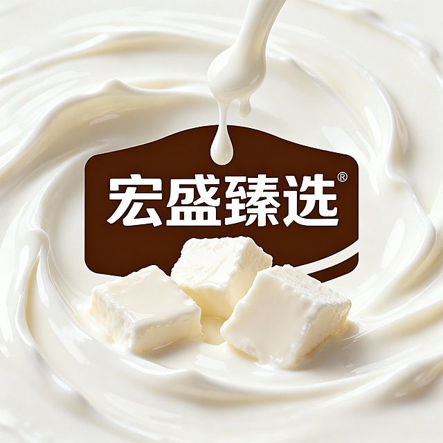 生成一份干噎酸奶商标 名字叫 宏盛臻选 要有酸奶有创意