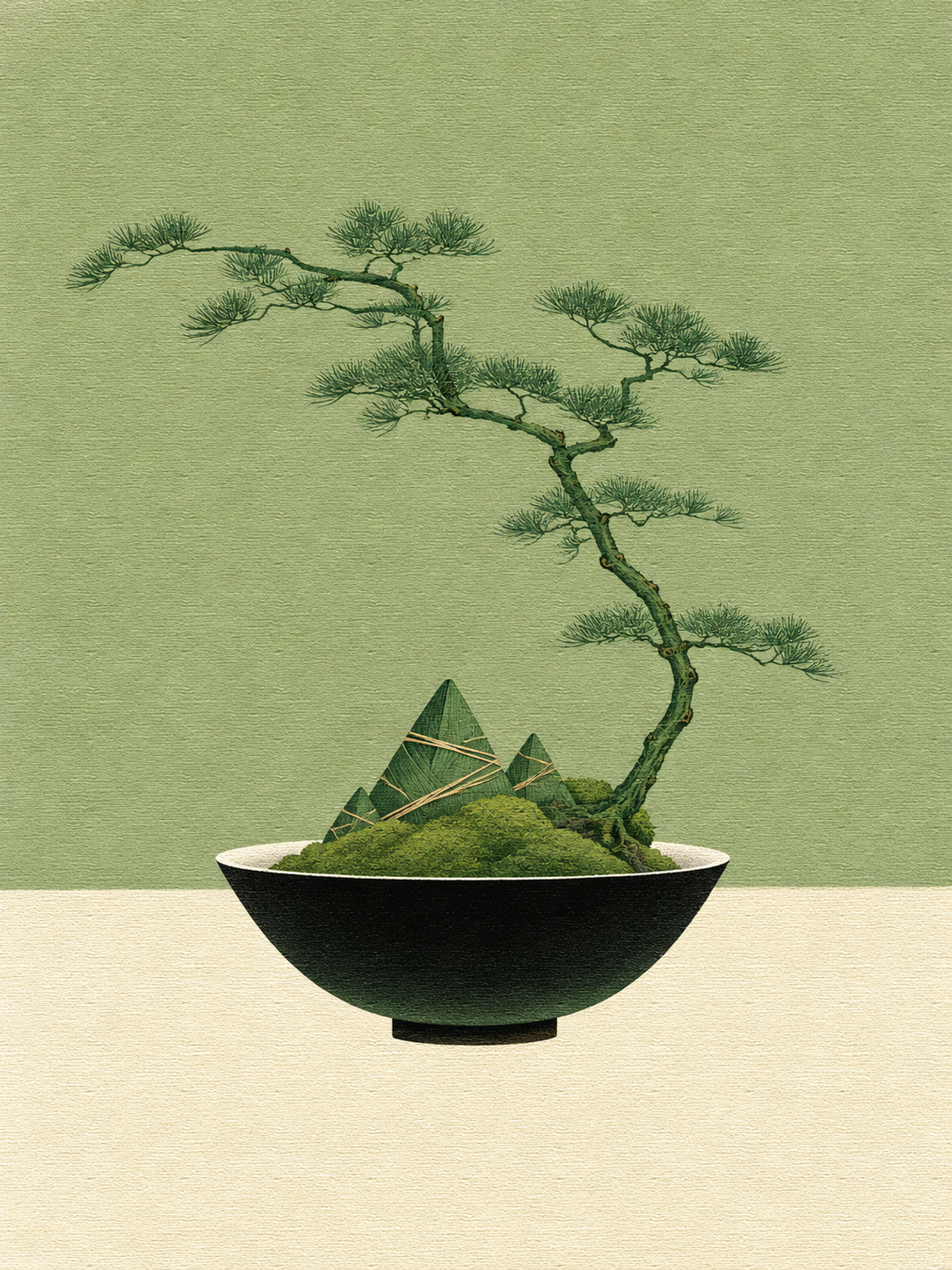参考图风格的东方极简插画，保持原图画布比例、构图版式、色调和布… - 图片创意预览