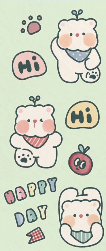 去掉图片中间的黑线，保持原图的卡通贴纸内容、风格、比例完全不变预览效果