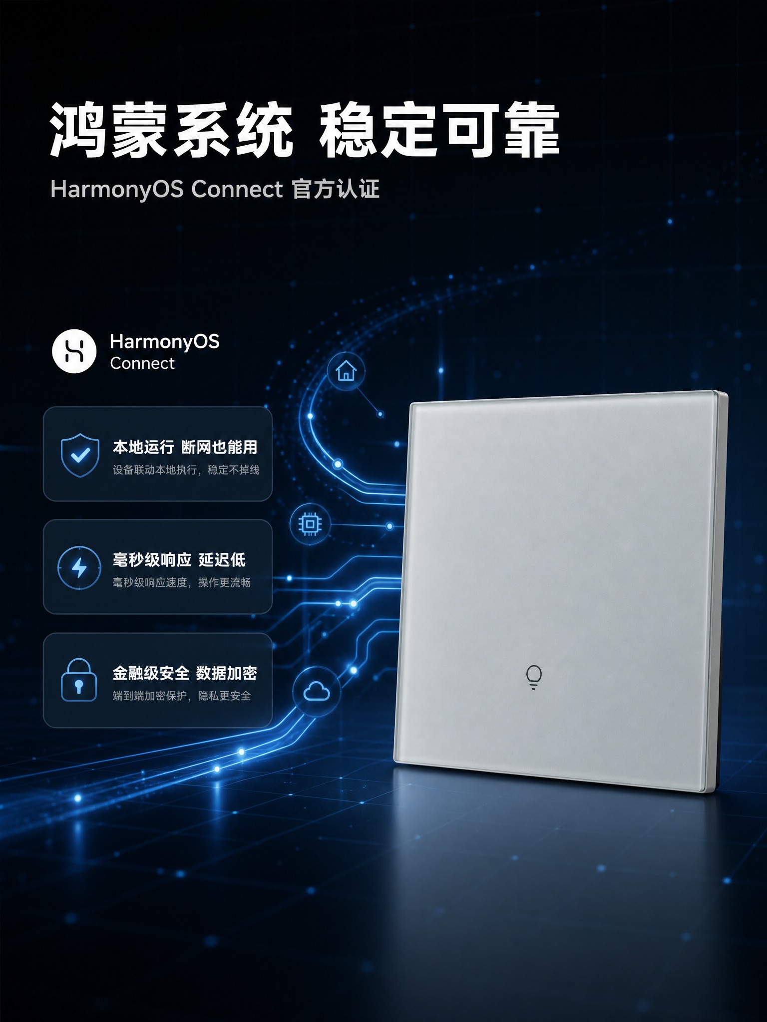 [商品] 使用【图4】一开智能开关；保留单按键、白色AG玻璃面… - 图片创意预览