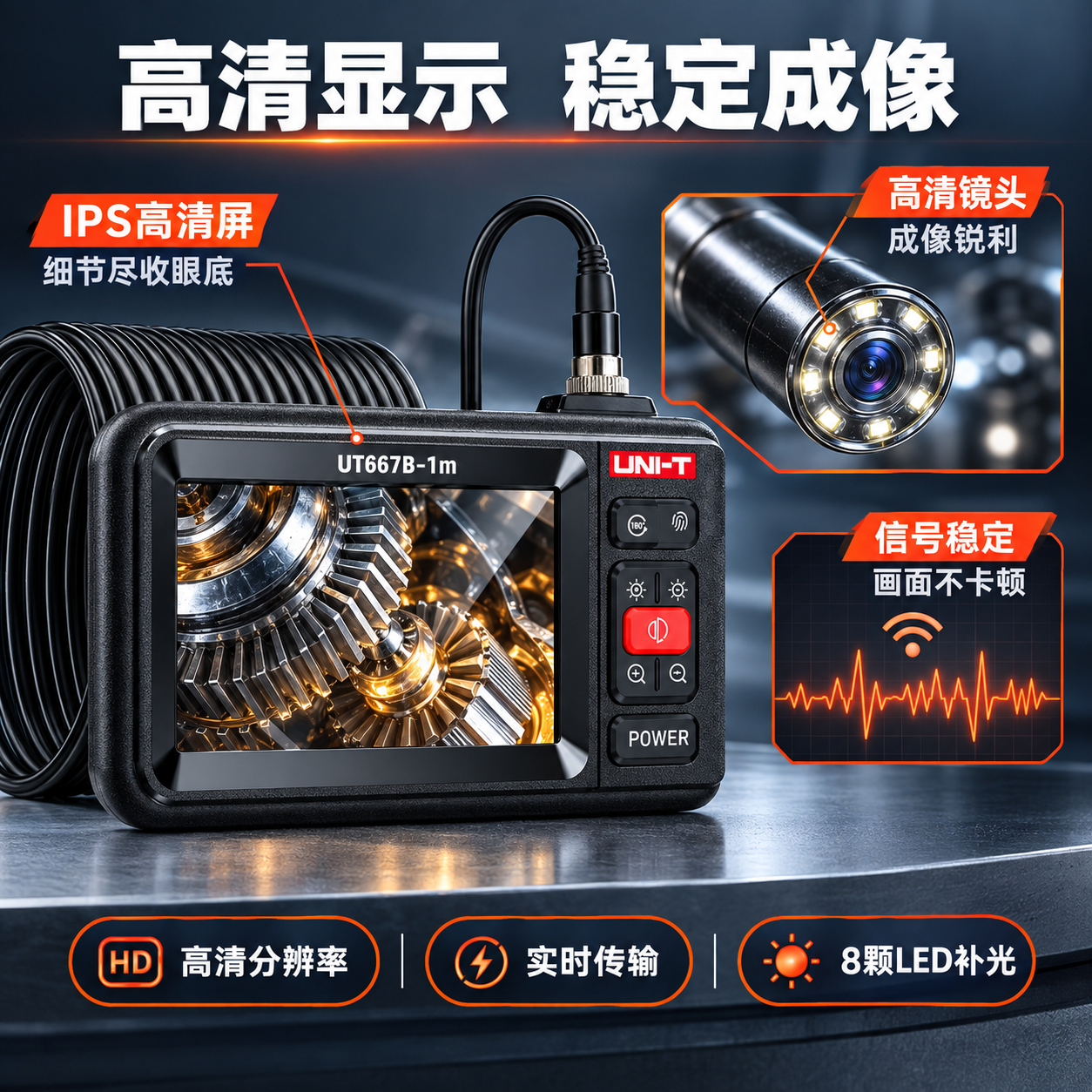 [主图-2] 核心亮点技术证明图，讲透高清显示与高稳定成像两大… - 图片创意预览