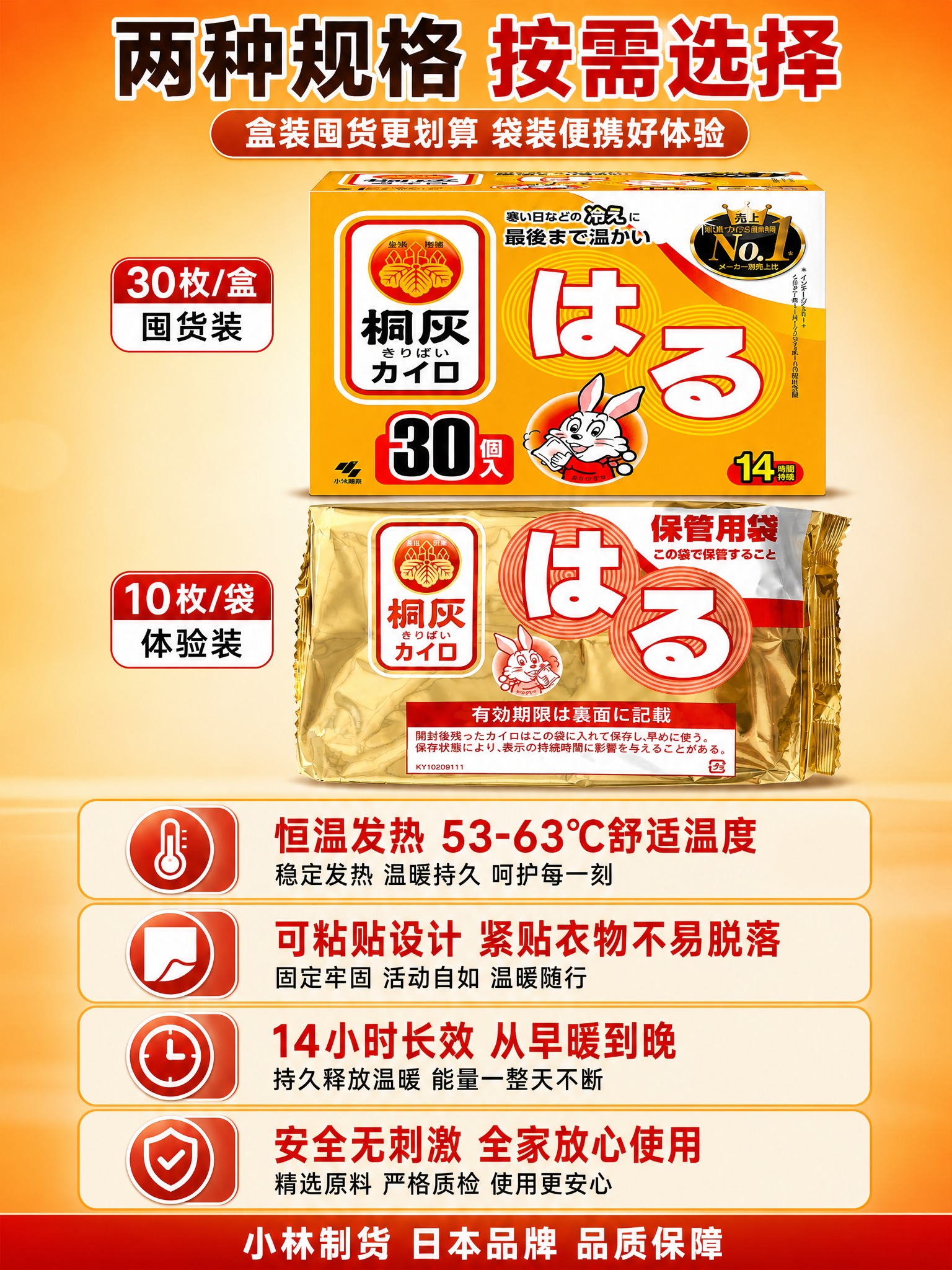 [主图-3 竖版3:4] 小林桐灰暖宝宝贴 双规格产品细节展示… - 图片创意预览