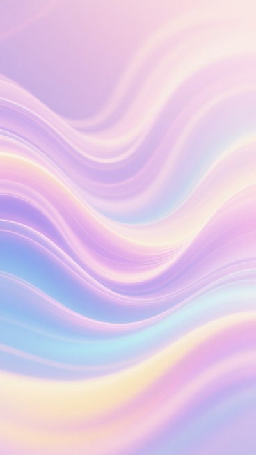 数字艺术风格的背景，柔和的粉紫色与淡蓝色、淡黄色交织，呈现出细腻的渐变效果，整体色调明亮通透，带有梦幻般的光晕感。画面中充满流畅自然的波浪状曲线纹路，线条柔和且富有动感，色彩过渡平滑，光影层次丰富，营造出宁静而浪漫的氛围。炫彩的背景纹路清晰可见，纹路的走向自然流畅，与整体的渐变色彩完美融合，形成一种和谐统一的视觉效果，整体给人一种轻盈、梦幻、柔和的感觉。预览效果