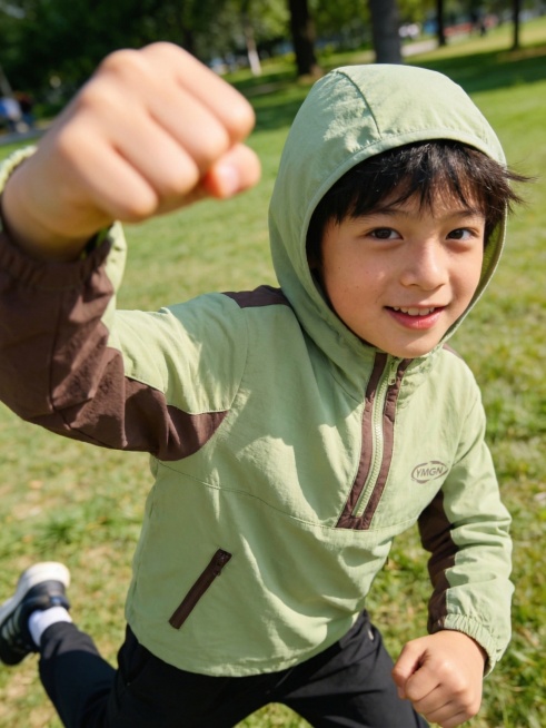 将图1模特身上的衣服替换为图2的款式和颜色，衣服背面样式参考图3，保持模特的动作和背景不变预览效果