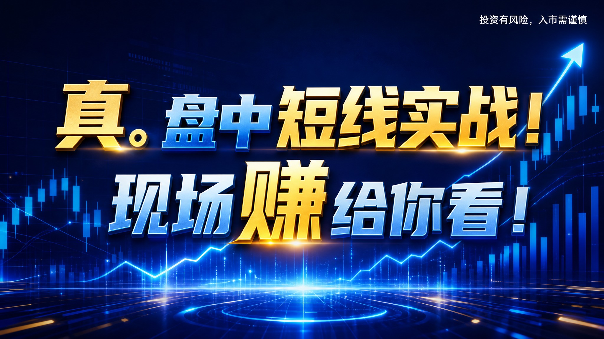 金融公众号封面图，16:9横版比例，深蓝色背景，带有发光的上升… - 图片创意预览