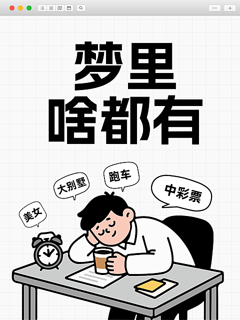 职场生活趣味爆梗插画风小红书封面