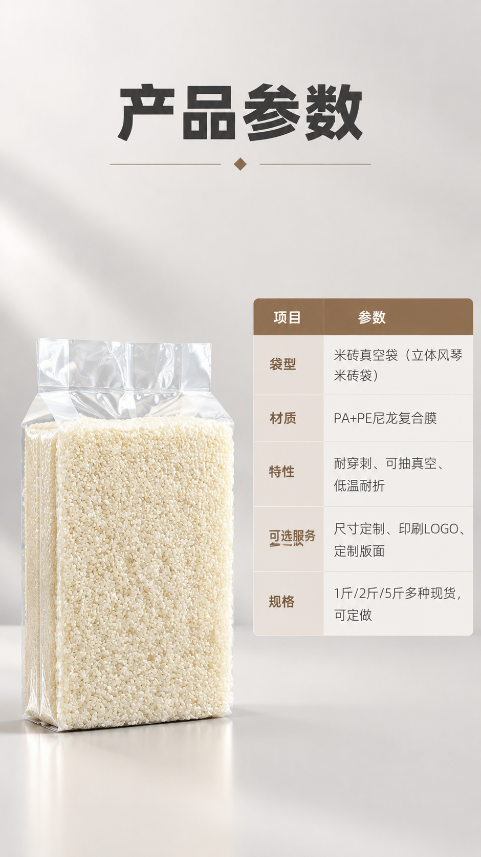 [商品] 使用【图5】中的透明米砖真空包装袋（成型米砖袋）；保… - 图片创意预览