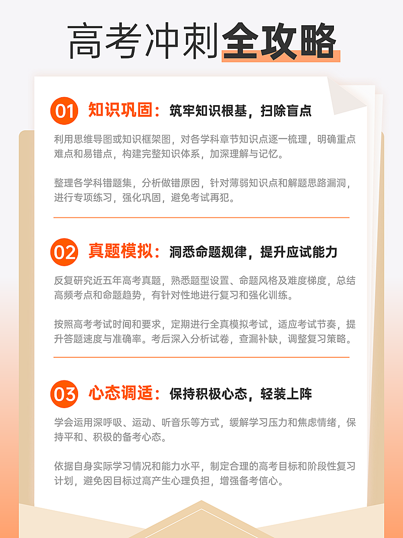 教育培训小红书多文字配图排版拼图封面高考冲刺攻略