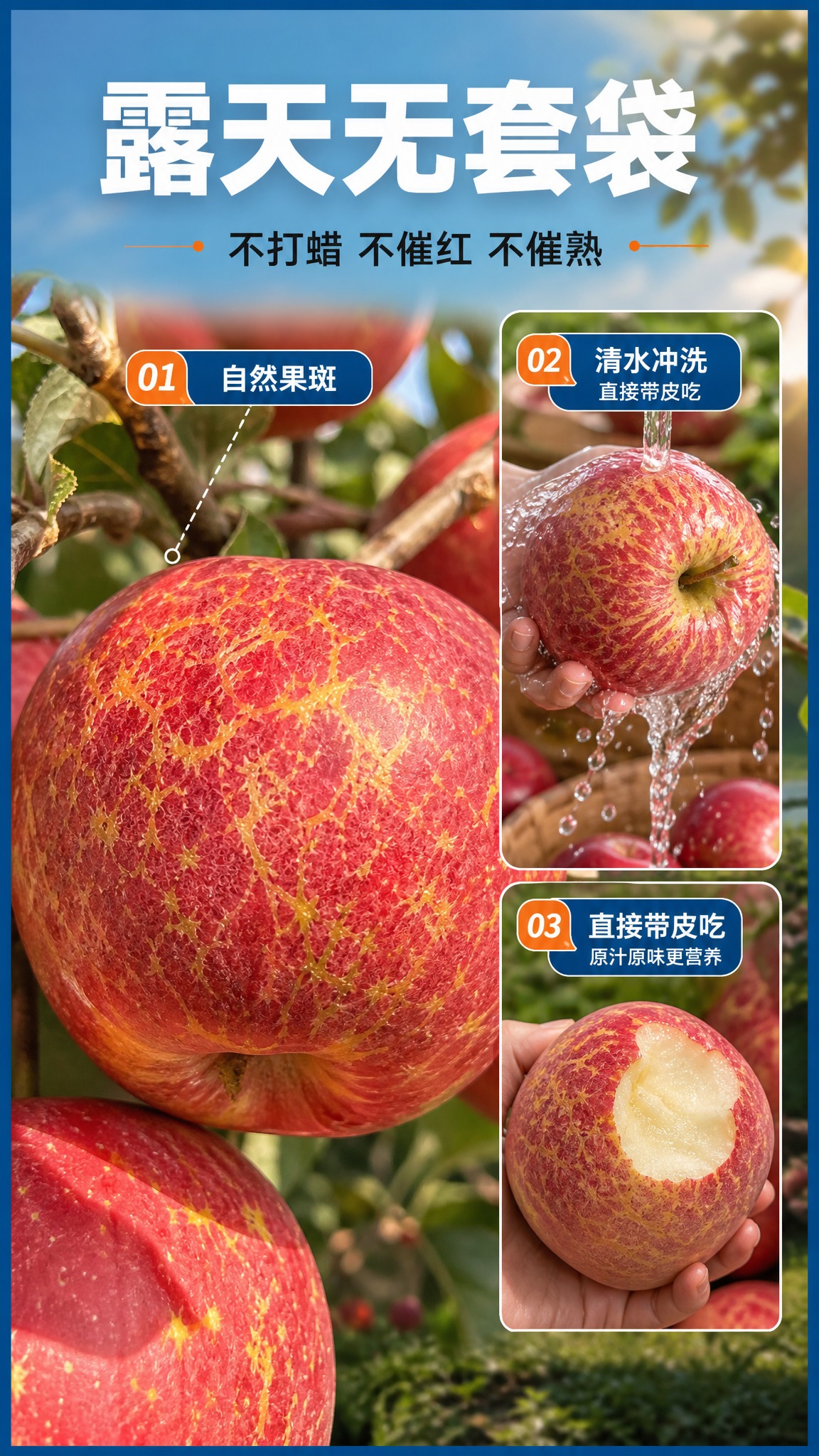 [商品] 使用【图1】挂枝丑苹果特写与【图2】手托丑苹果；重点… - 图片创意预览