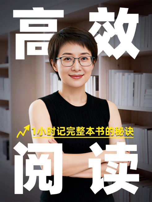 自我提升万能高效阅读方法分享人像小红书封面预览效果