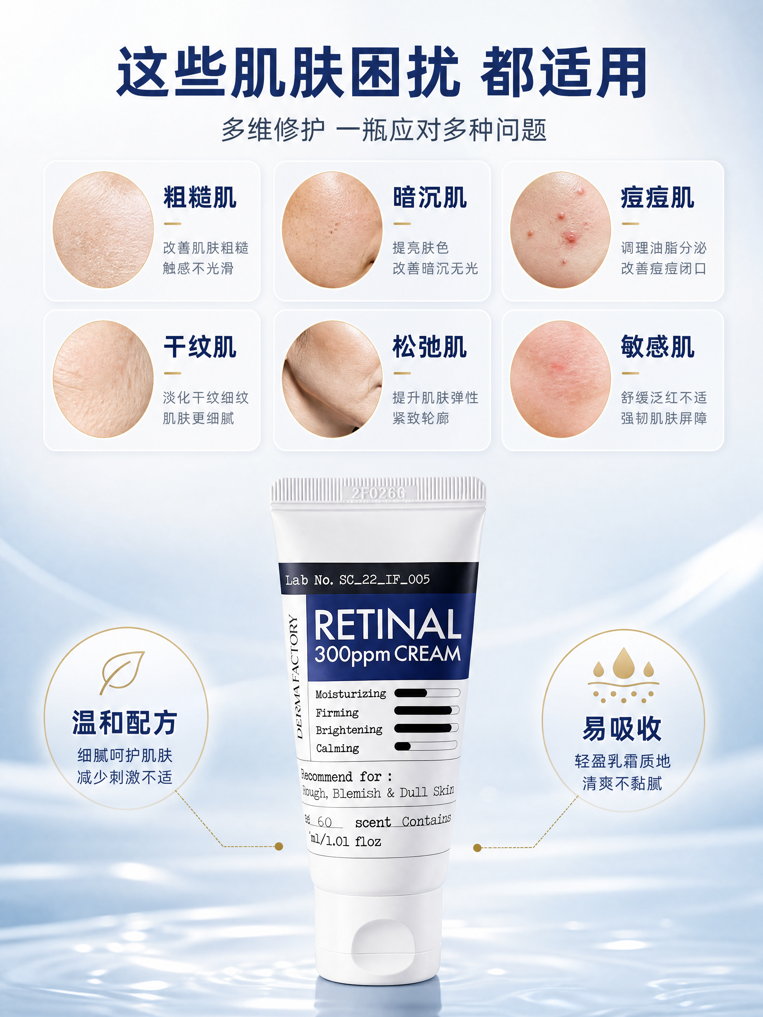 [商品] 使用【图1】视黄醇300ppm面霜；保留白色软管、蓝… - 图片创意预览