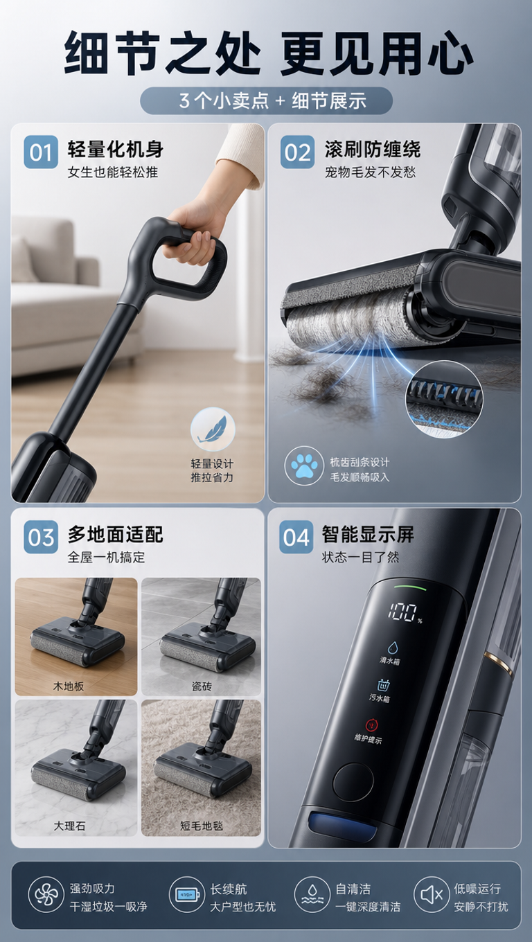 [商品] 使用【图1】追觅洗地机；保留深灰蓝机身颜色、全部结构… - 图片创意预览