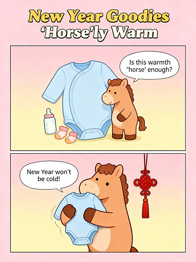 New Year Goodies 'Horse'ly Warm | baby onesie