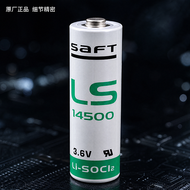 [主图-4] SAFT LS14500锂电池细节微距特写图。
[氛围风格] 微距质感，工业精密科技感
[画质] 超高清商业摄影，微距细节清晰锐利，材质真实可信，4k分辨率
[元素] 特写展示电池正极金属盖帽和印刷文字细节，保持产品印刷内容、金属材质与原图完全一致，清晰展示拉丝金属纹理和油墨印刷质感。背景虚化突出主体细节，背景为深色科技感渐变，点缀轻微粒子光效
[光影] 侧光突出金属纹理和凹凸细节，金属高光自然，阴影过渡柔和，体现真实工业质感
[配色] 深色背景，突出金属银和产品白绿印刷颜色，对比清晰
[视角构图] 微距特写，主体占据画面中心约70%，浅景深突出细节，背景虚化
[文字版式] 左上角小字标注「原厂正品 细节精密」，不遮挡主体细节，文字清晰
[比例分辨率] 1:1 比例，4K分辨率，超高清
[负向提示词] 变形，模糊，文字错乱，水印，背景杂乱，纹理丢失