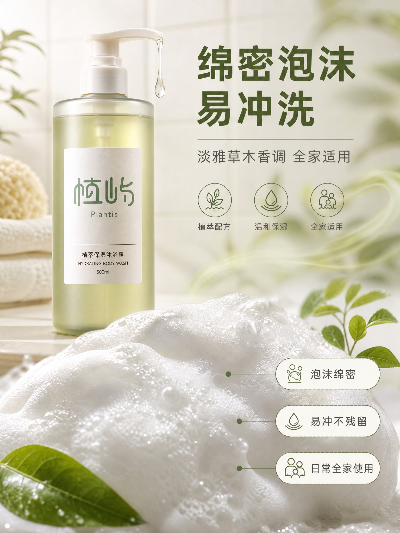 [商品] 使用【图1】植屿植萃保湿沐浴露500ml；保留瓶身磨… - 图片创意预览