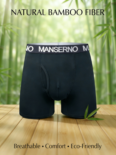 移除图片右下角的“豆包AI生成”文字，保持原图其余内容不变，竹纤维男士内裤的展示图，背景竹林，木板，文字NATURAL BAMBOO FIBER、Breathable • Comfort • Eco-预览效果