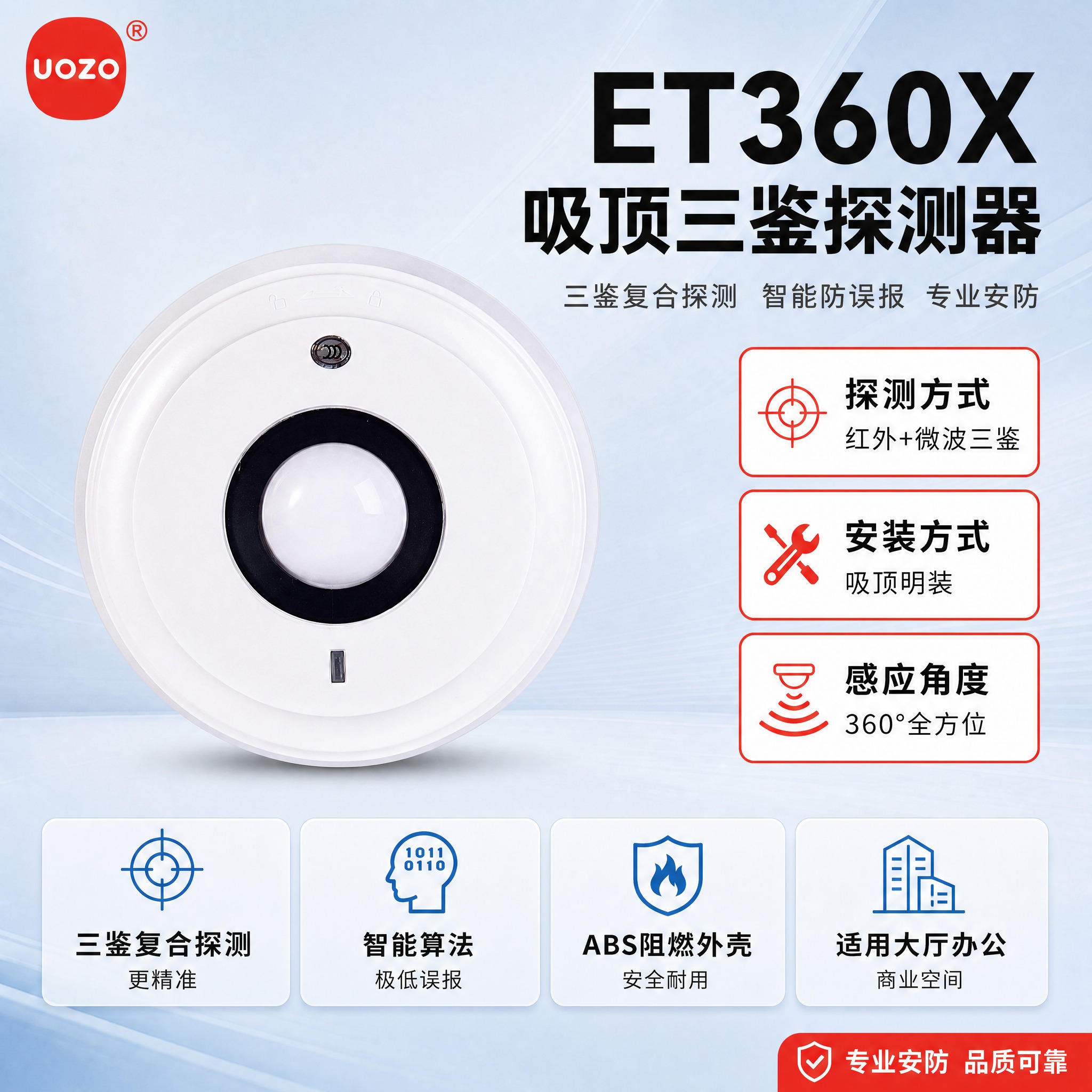 [主图-1] 首图：ET360X吸顶三鉴探测器产品主图，完全沿… - 图片创意预览