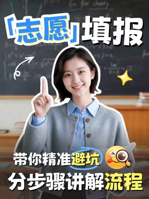 高考志愿填报择校经验分享大字人像小红书封面预览效果