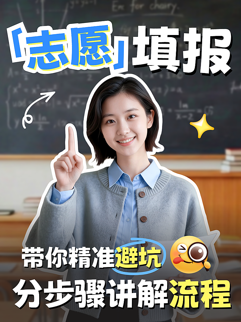 高考志愿填报择校经验分享大字人像小红书封面