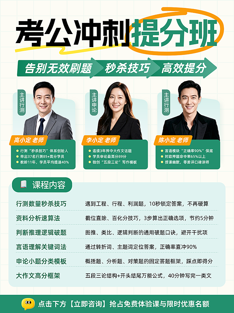 教育职业培训考公提分班讲师多人介绍人像小红书配图