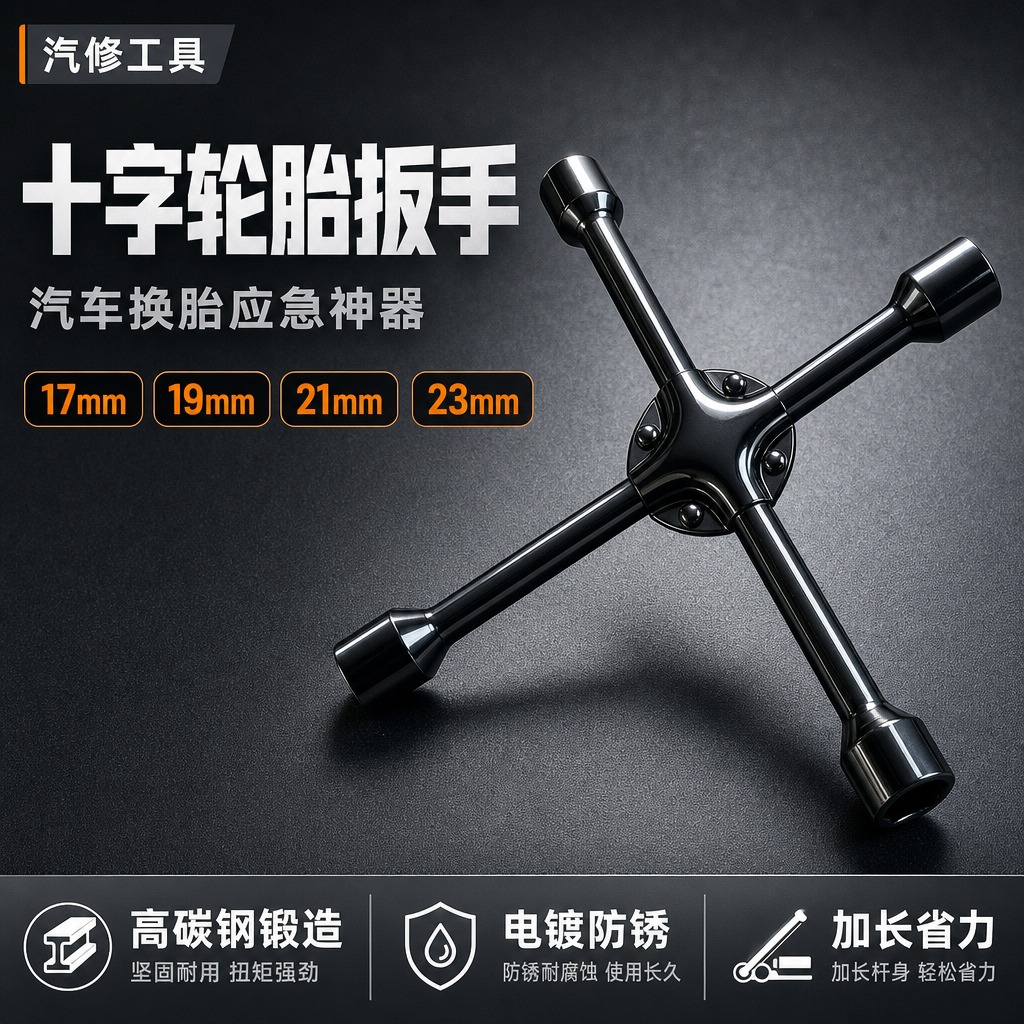 [主图-1] 首图点击率海报，核心任务：一眼看清黑色十字轮胎扳… - 图片创意预览