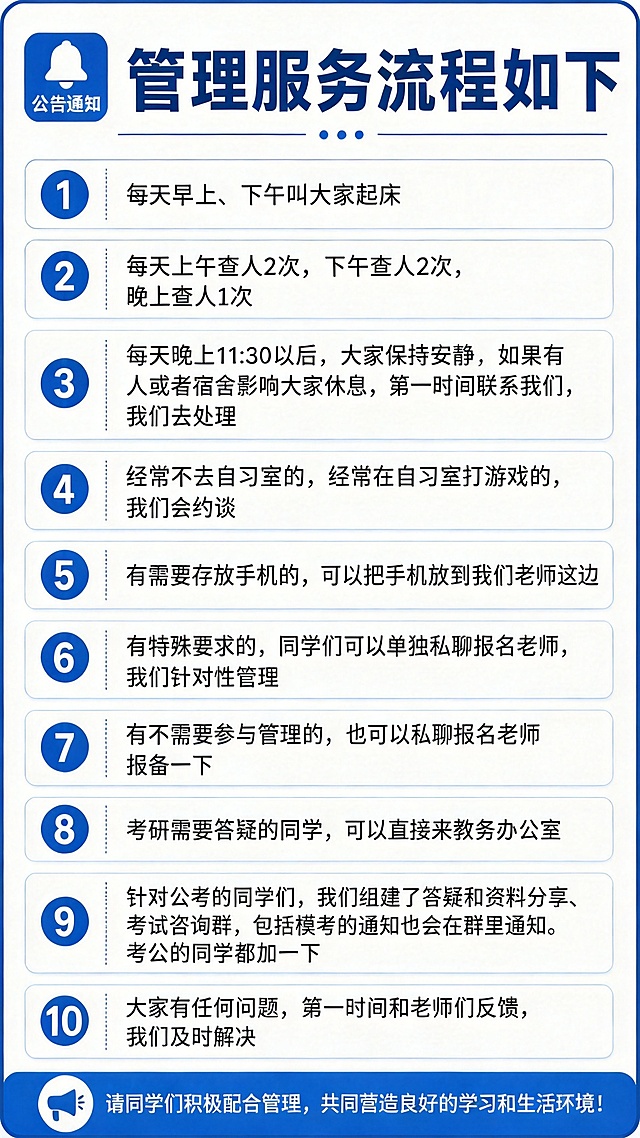 在原图基础上，将第二条内容修改为："每天上午查人2次，下午查人2次，晚上查人1次"，保持其他内容和整体风格排版不变