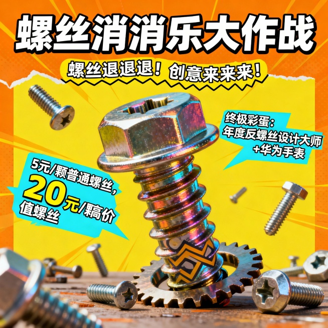 【悬赏令】💥螺丝消消乐大作战！全员卷起来！💰

📢 主题：现场消消乐——让螺丝"消失"的艺术！
🎯 目标：解决26年1月超1W+颗螺丝安全隐患，用创意封印质量/安全/5S/成本的四大魔王！预览效果