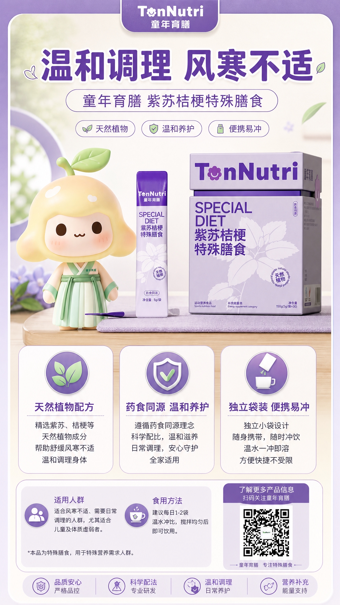 模块化信息图表风格的产品海报，竖版9:16。画面主体为童年育膳… - 图片创意预览